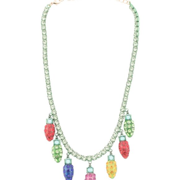 NWT Betsey Johnson Crystal Christmas Lights Necklace - Picture 6 of 6